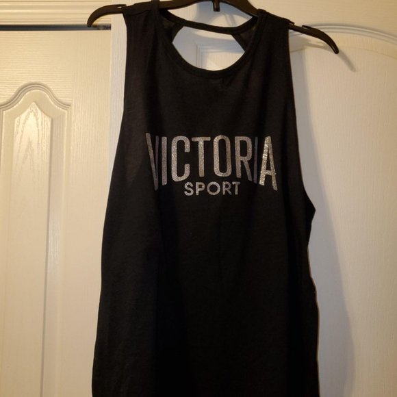 Victoria's Secret Tops - #349 Victoria Sport Black Open Back Tank Medium